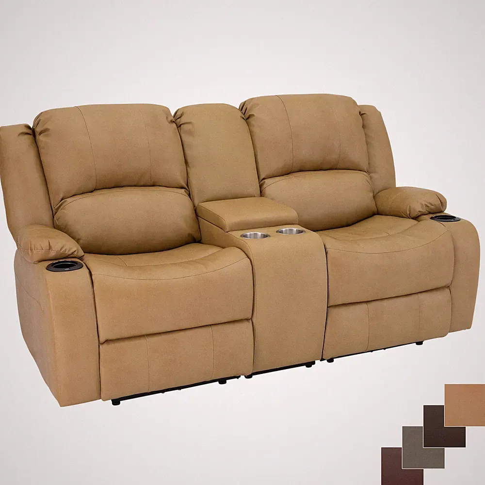 RecPro Charles 70" Powered Double RV Wall Hugger Recliner Sofa Loveseat