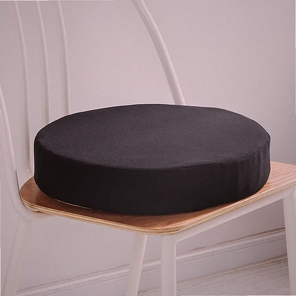 Thicken Cotton Linen Chair Cushion Non Slip Seat Recliners Black 20x20 Inch